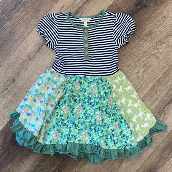 Matilda Jane Other - Matilda Jane Joanna Gains Farmland Frolic Dress Floral Goats Outfit Size 6 Girl